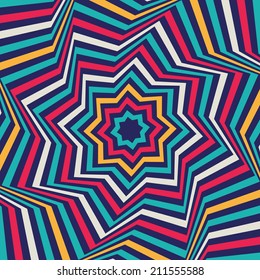 Abstract background - crazy colorful lines star. Vector illustration.