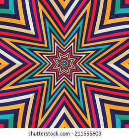 Abstract background - crazy colorful lines star. Vector illustration.