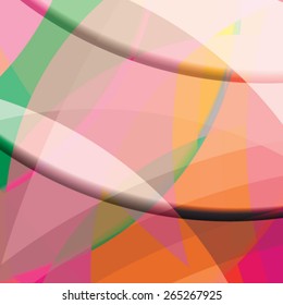 Abstract background created with colorful wavy stripes. Vector