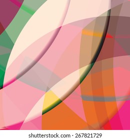 Abstract background created with colorful wavy stripes. Vector