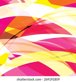 Abstract background created with colorful wavy stripes. Vector