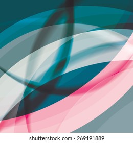 Abstract background created with colorful wavy stripes. Vector