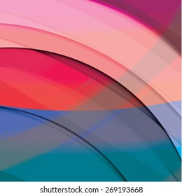 Abstract background created with colorful wavy stripes. Vector