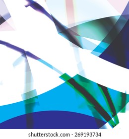 Abstract background created with colorful wavy stripes. Vector