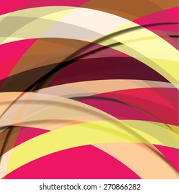 Abstract background created with colorful wavy stripes. Vector
