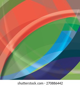 Abstract background created with colorful wavy stripes. Vector