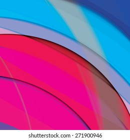 Abstract background created with colorful wavy stripes. Vector