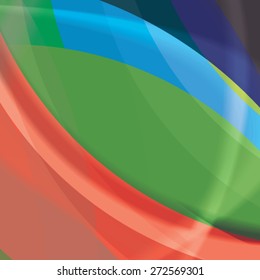 Abstract background created with colorful wavy stripes. Vector