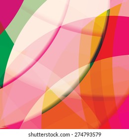 Abstract background created with colorful wavy stripes. Vector