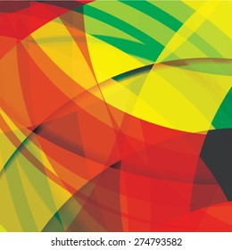 Abstract background created with colorful wavy stripes. Vector