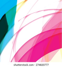 Abstract background created with colorful wavy stripes. Vector