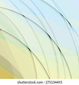 Abstract background created with colorful wavy stripes. Vector
