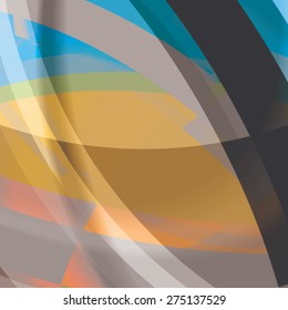 Abstract background created with colorful wavy stripes. Vector