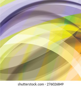 Abstract background created with colorful wavy stripes. Vector