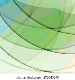 Abstract background created with colorful wavy stripes. Vector