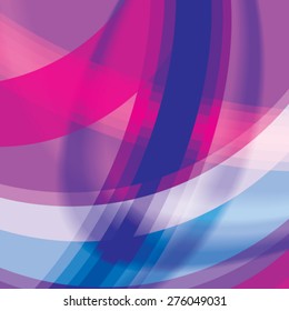 Abstract background created with colorful wavy stripes. Vector