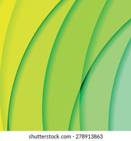 Abstract background created with colorful wavy stripes. Vector