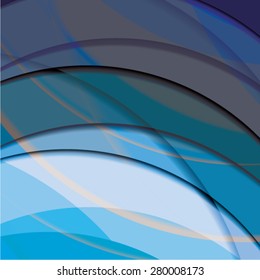 Abstract background created with colorful wavy stripes. Vector
