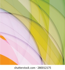 Abstract background created with colorful wavy stripes. Vector