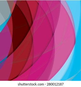 Abstract background created with colorful wavy stripes. Vector