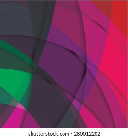 Abstract background created with colorful wavy stripes. Vector