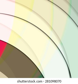 Abstract background created with colorful wavy stripes. Vector
