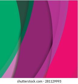 Abstract background created with colorful wavy stripes. Vector