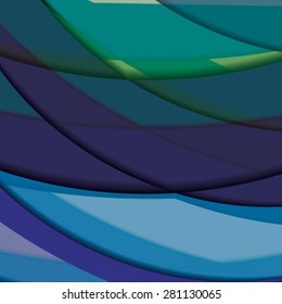 Abstract background created with colorful wavy stripes. Vector