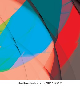 Abstract background created with colorful wavy stripes. Vector