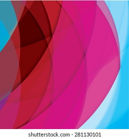 Abstract background created with colorful wavy stripes. Vector