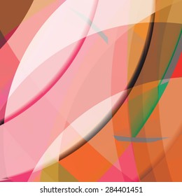 Abstract background created with colorful wavy stripes. Vector