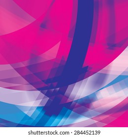 Abstract background created with colorful wavy stripes. Vector