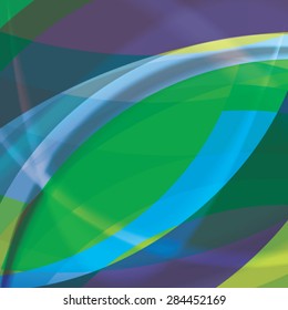 Abstract background created with colorful wavy stripes. Vector