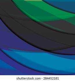 Abstract background created with colorful wavy stripes. Vector
