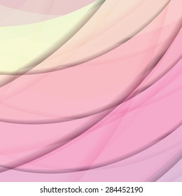Abstract background created with colorful wavy stripes. Vector