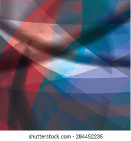 Abstract background created with colorful wavy stripes. Vector