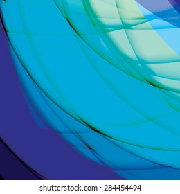 Abstract background created with colorful wavy stripes. Vector