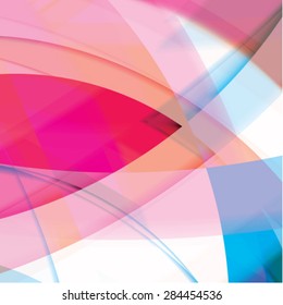 Abstract background created with colorful wavy stripes. Vector