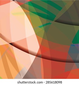 Abstract background created with colorful wavy stripes. Vector