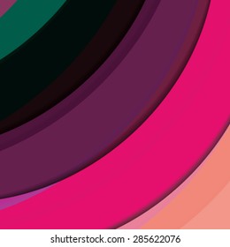 Abstract background created with colorful wavy stripes. Vector