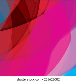 Abstract background created with colorful wavy stripes. Vector