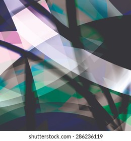 Abstract background created with colorful wavy stripes. Vector