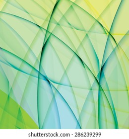 Abstract background created with colorful wavy stripes. Vector