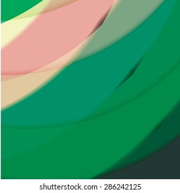 Abstract background created with colorful wavy stripes. Vector