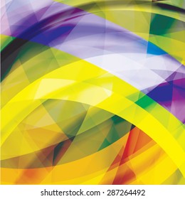 Abstract background created with colorful wavy stripes. Vector