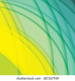 Abstract background created with colorful wavy stripes. Vector