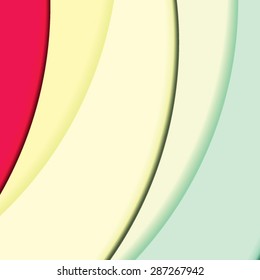 Abstract background created with colorful wavy stripes. Vector