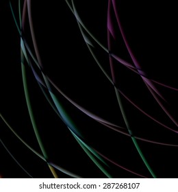 Abstract background created with colorful wavy stripes. Vector