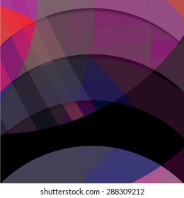 Abstract background created with colorful wavy stripes. Vector