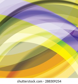 Abstract background created with colorful wavy stripes. Vector